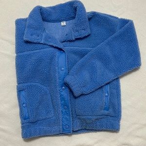 Woman’s cute cropped fuzzy jacket